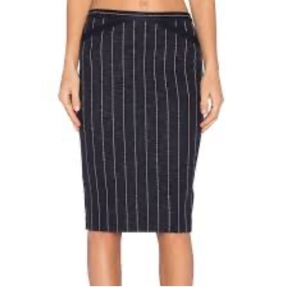 🍕🪻ATM skirt midi pinstripe gray white medium CLOSEOUT - Picture 7 of 10